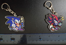 SONIC THE HEDGEHOG SHADOW KEYCHAIN SET keyring key ring pin chain pins lot rings