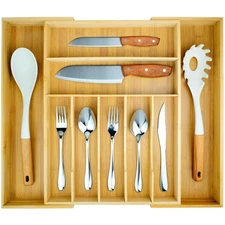 Expandable Drawer Organizer for Silverware Flatware Knives, Kitchen Utensil O...