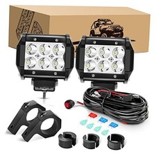 2PCS 18W LED Pods Spot Light Bar 18W LED Pods Clamp Bracket Wiring Harness