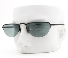 Giorgio Armani Half-Rim Sunglasses Matte Black Gray AR 6166J 3001/11 with Case