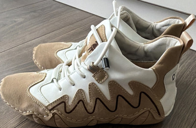 DAGY Sneaker Jugendliche EU 36 Beige Weiß Leder Schnürung Low Top Atmungsaktiv