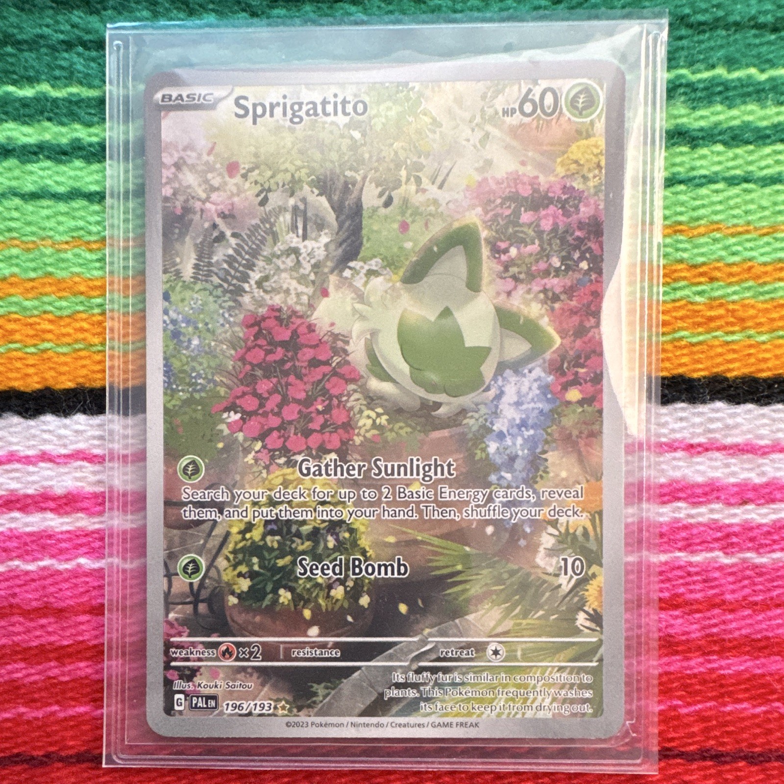 Pokemon TCG Sprigatito 196/193 Paldea Evolved Illustration Rare FA Holo English