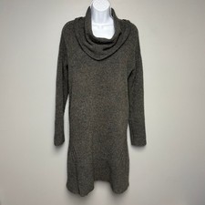 By Anthropologie Sonoran Cowl Neck Academia Wool Alpaca Grey Sweater Dress Sz M