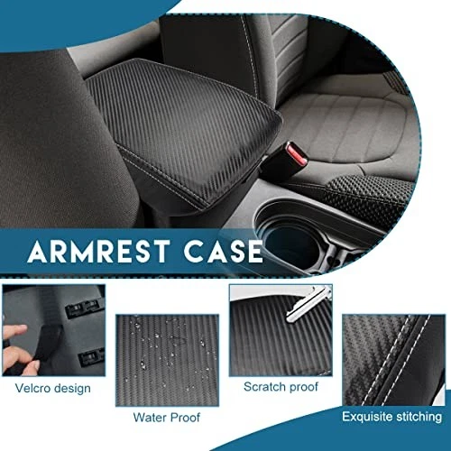 Center Console Armrest Cover for Nissan Frontier/Xterra 2005-2021 Carbon Fiber Foto 3 de 4