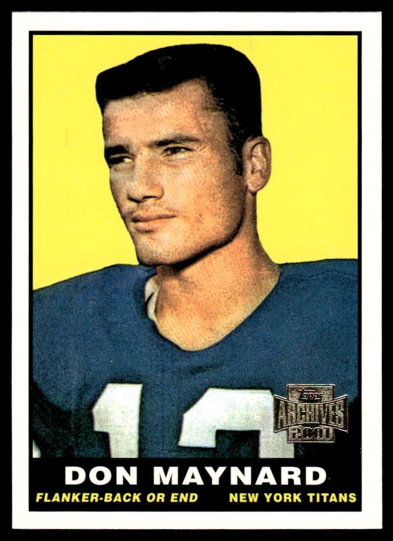 Don Maynard 2001 Topps Archives HOF #23 New York Titans Football Card