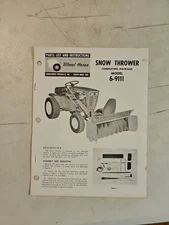 Vintage WHEEL HORSE 6-9111 Snow Thrower Parts List & Instructions 