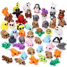 50 pcs 3D Printed Animal Figurines Toy Set, Articulated Mini Play Figures