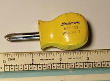 Snap-on Stubby Ssdp22 Yellow Handle 2 Phillips Stubby Screwdriver Used