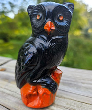 Vintage Halloween Owl Black Orange Thin Plastic