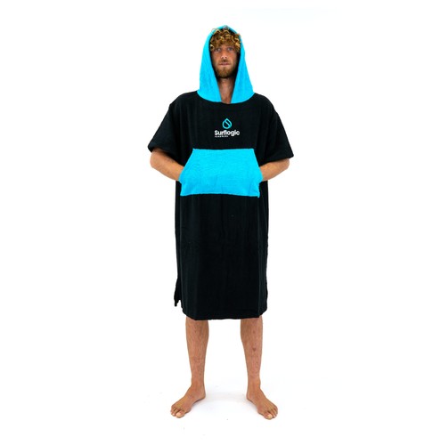 Surflogic Poncho / Changing Robe - Black/Cyan - 59802 - Picture 1 of 2