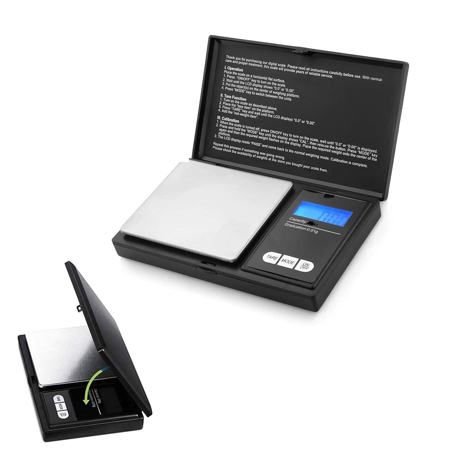 New Horrizon Digital Scales, Kitchen Scales Digital, Pocket Scales, 0.01g x 500