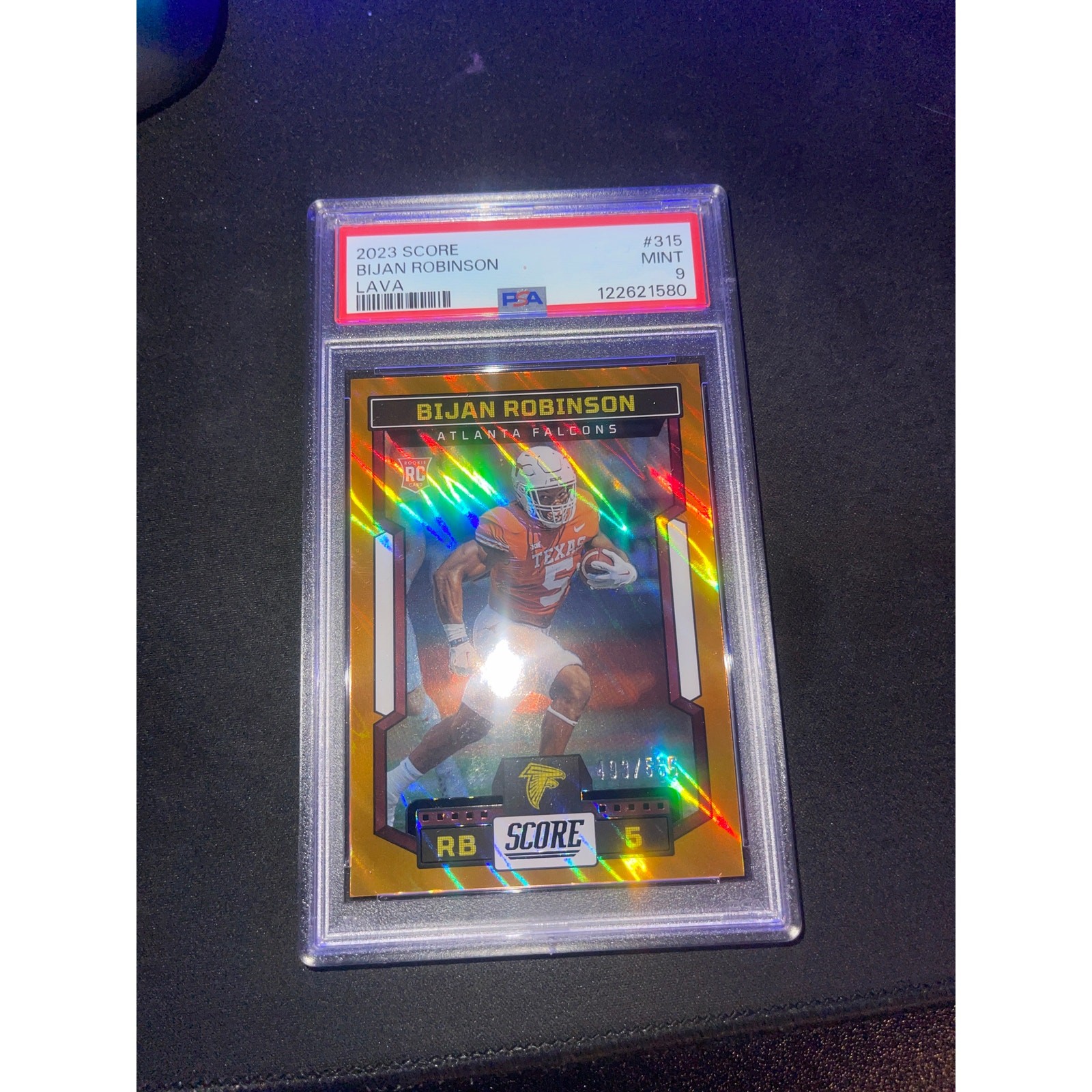 Bijan Robinson 2023 RC Lava PSA 9 Mint 493/565