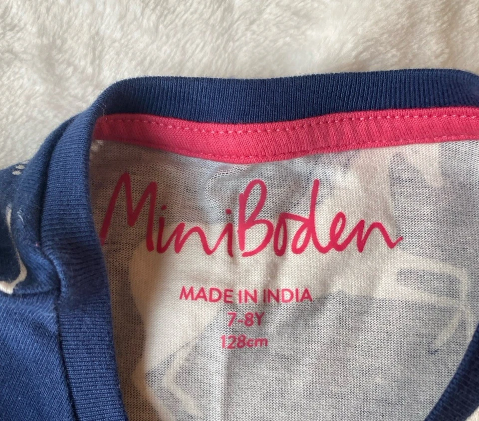 Mini Boden Swing Tunic Dress 7-8 Years Stripe Pockets Unicorn Rabbit Jersey - Image 4 of 4