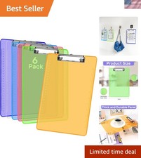 Plastic Clipboards A4/Letter Size 8.5x11 Clear Colored Clip Boards Hanging Ha...