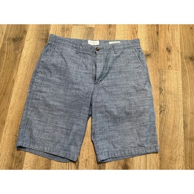 Goodfellow & Co Linden Short Mens 32 Blue Adult Cotton Flat Front Excellent