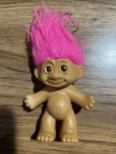Russ Troll Doll Fuchsia Hair Brown Eyes 5" Tall Original Vintage