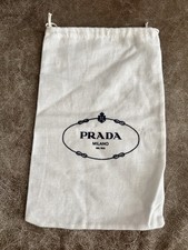 Prada White Drawstring Dust Bag 13 x9