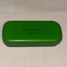 Kate Spade New York Green Black Hard Shell Eyeglass Case So Happy To See You