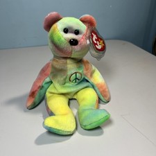 TY Beanie Baby - PEACE the Ty-Dyed Bear (8.5 inch) - MWMT  Stuffed Animal Toy