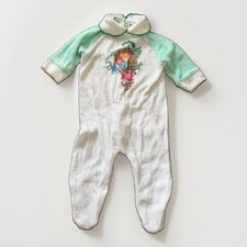 Vintage Cabbage Patch Kids Pajama 1983 White And Green Size 3 Months