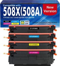 508X 508A Compatible Toner 4-Pack HP M553 M552 M577 High Yield CMYK New Chip Set