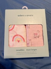 aden  anais  Essentials 100 Cotton Muslin Swaddles, 2 Pack, Sweet Dreams