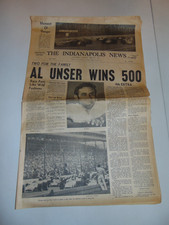 MAY 30, 1970 "THE INDIANAPOLIS NEWS" NEWSPAPER: AL UNSER WINS INDY 500