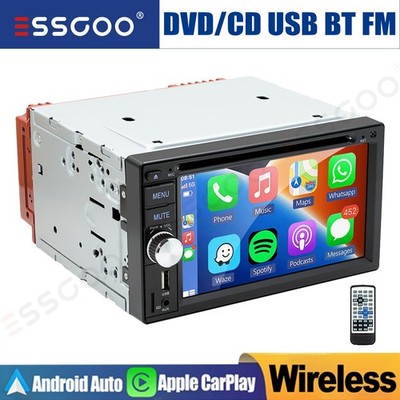 6.2'' Double 2 DIN Car Stereo Radio CD/DVD USB Bluetooth Head Unit SWC AM/FM/RDS