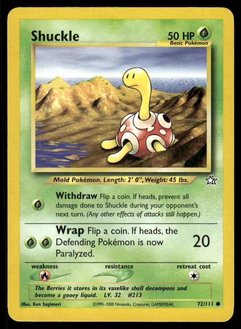 Shuckle 72/111 Common Neo Genesis Pokemon Unlimited Near Mint