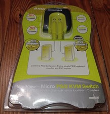 Iogear SEALED MiniView Micro PS/2 KVM Switch with Built In Cables Model GCS62