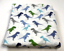 Pottery Barn Kids Warren Dino Full Flat Sheet 100 Org Cott