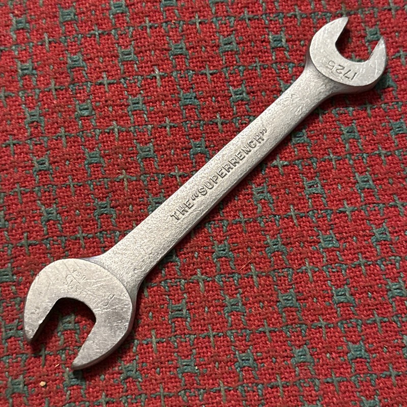 Vintage J H Williams Superrench 1725 Wrench 7/16" - 1/2". Diamond Logo USA 🇺🇸