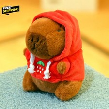 12cm Cute Capybara Plush Keychain Stuffed Animal with Hoodie  Wings Animel NEW