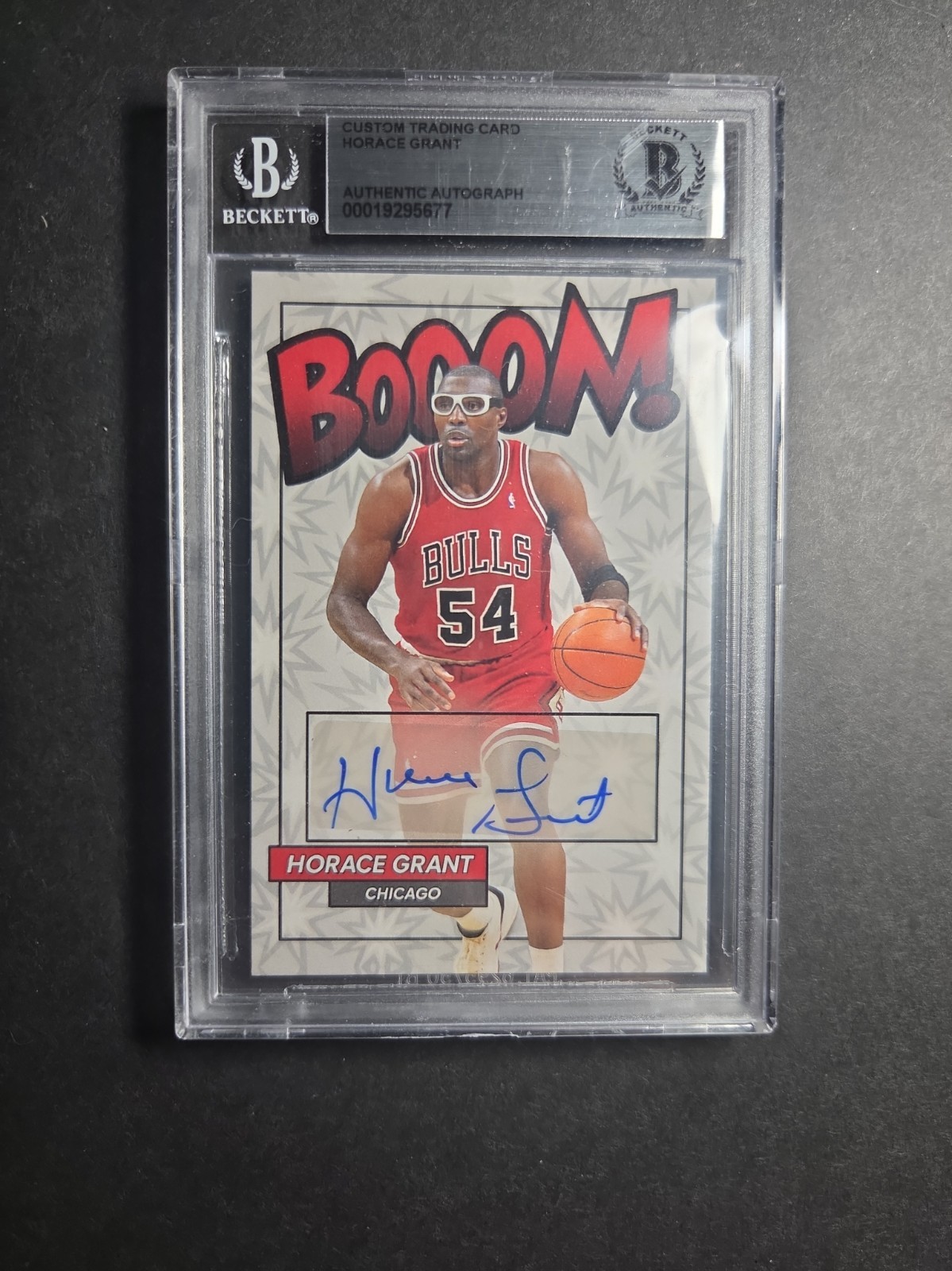 Horace Grant Custom Card on Card Auto Beckett Authentic Chicago Bulls HOF