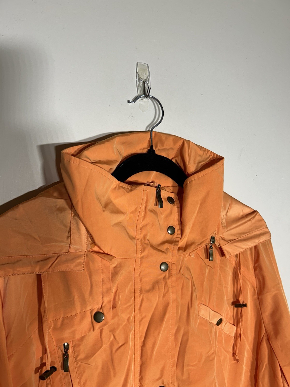 Vintage Pendeleton Bright Orange Packable ZipUp H… - image 5