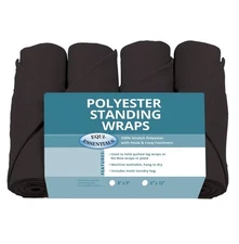 Equi-Essentials™ Standing Wrap Bandages Standard Size - 5”x12’-Black-New!