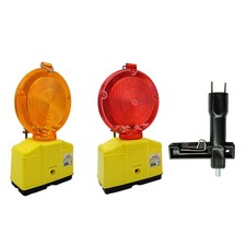 Baustellenleuchte Warnleuchte LED Baustellenlampe Rot oder Gelb Lampenschlüssel 