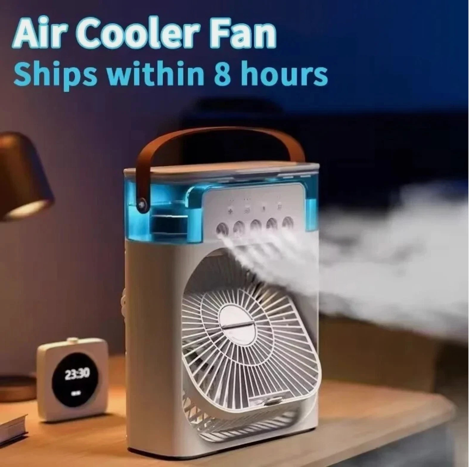 Air Conditioner Cooler Mini Fan 7 Color Led Light