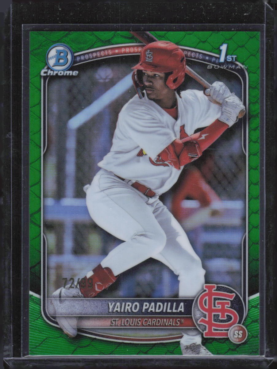 2025 Bowman Chrome #BCP-236 Yairo Padilla Prospects Reptilian Green #/99