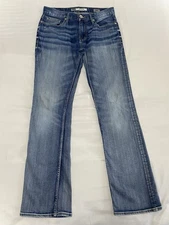 BKE Aiden Jeans Mens 31L 32x31 Denim Bootleg Stretch Whiskered