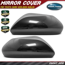 Pair Side View Mirror Cover Cap Smooth Black for Toyota Camry 2018-2024 Avalon