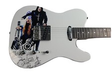 Ozzy Osbourne Zakk Wylde Signed Graphics Photo Guitar BAS Witness BAS