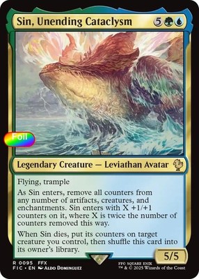 Sin, Unending Cataclysm (Surge Foil) - 95 - NM - Commander: FINAL FANTASY