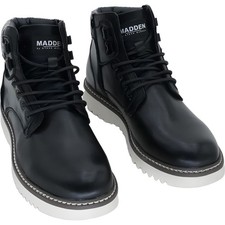 Steve Madden Delwar Lace-Up Ankle Boots Black Women's US 9