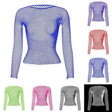 Men/Mens Long Sleeve Mesh See Through Top T-Shirt Fishnet Muscle Tops Clubwear