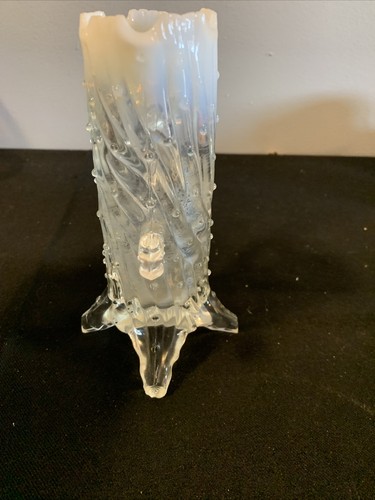 Antique ca 1905 NORTHWOOD Clear OpaLeSceNT Novelty Pump Vase - Picture 4 of 6