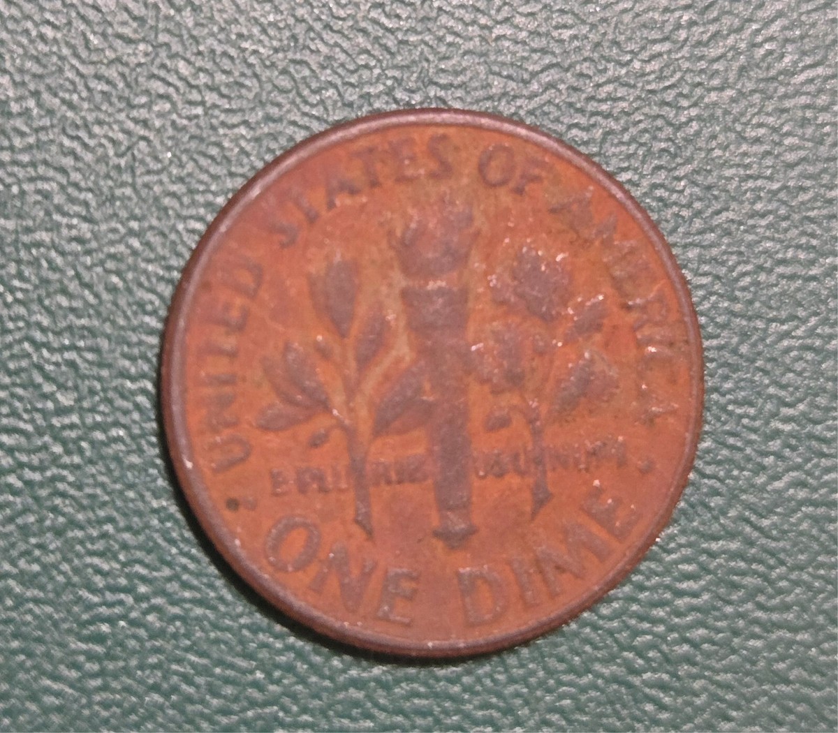 1982-P Roosevelt Dime Missing entire Clad Layers Obverse & Reverse