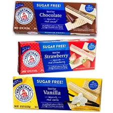 Voortman Sugar Free Wafer Variety Pack 3 Packs 9oz Strawberry Vanilla Chocolate