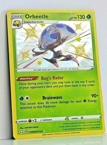 Orbeetle SV009/SV122 Shinny Holo Rare Pokemon Shining Fates NM/M - Picture 2 of 3