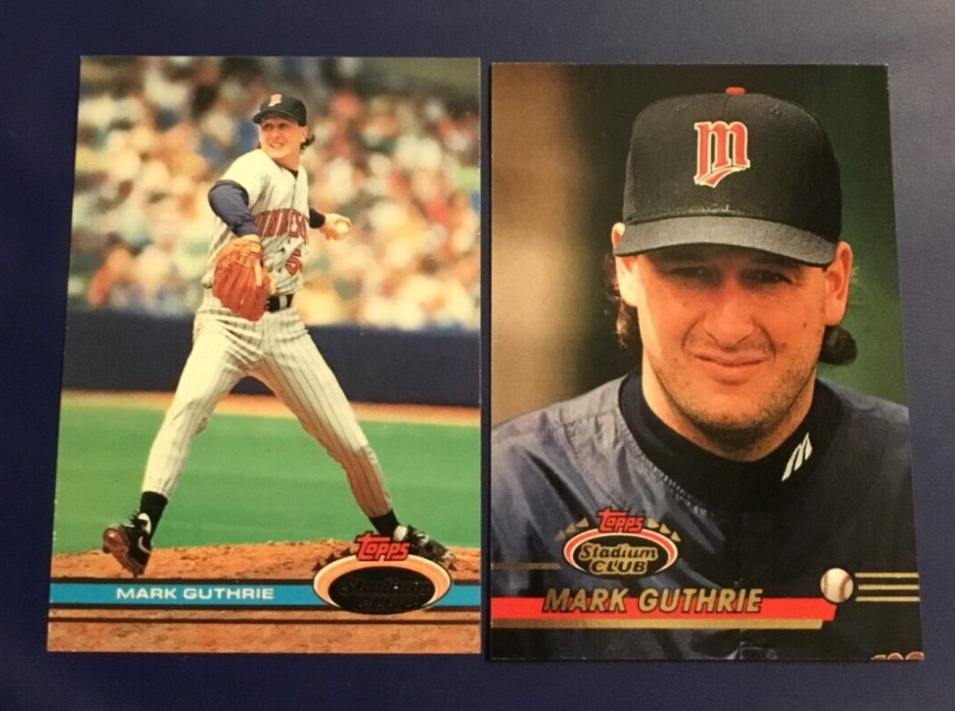 1991 & 1993 Topps Stadium Club #219 #550 MARK GUTHRIE Lot